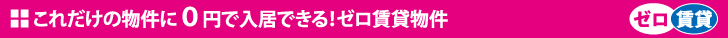 これだけの物件に0円で入居できる！ゼロ賃貸物件